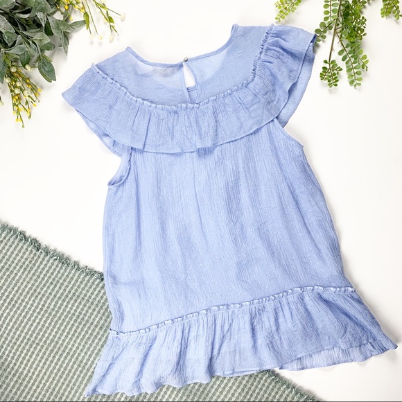 Entro Ruffle Collar Den Top main image 0
